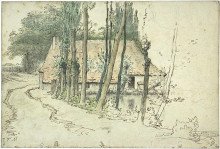 Репродукция картины "surroundings of vichy, house near the water" художника "милле жан-франсуа"