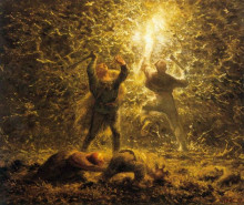 Репродукция картины "ночная охота на птиц" художника "милле жан-франсуа"
