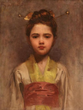 Копия картины "little japanese girl" художника "миреа георге деметреску"