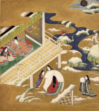 Репродукция картины "illustration of the genji monogatari (asagao, the blue bell)" художника "мицуоки тоса"