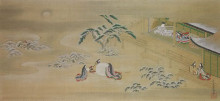 Копия картины "illustration of the genji monogatari (asagao, the blue bell)" художника "мицуоки тоса"