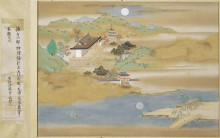 Копия картины "landscape around ishiyama-dera and lake biwa" художника "мицуоки тоса"