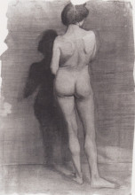 Копия картины "standing female nude, against a dark wall" художника "модерзон-беккер паула"