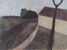 Картина "twilight landscape with house and fork" художника "модерзон-беккер паула"