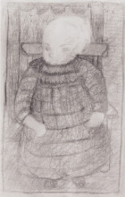 Копия картины "seated child in an armchair" художника "модерзон-беккер паула"