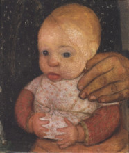 Копия картины "infant with her ​​mother&#39;s hand" художника "модерзон-беккер паула"