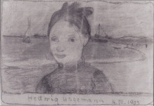 Репродукция картины "portrait of hedwig hagemann" художника "модерзон-беккер паула"
