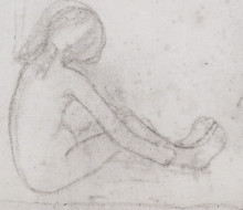 Картина "nude girl sitting on the floor" художника "модерзон-беккер паула"