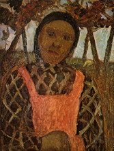 Картина "peasant child with pink apron" художника "модерзон-беккер паула"