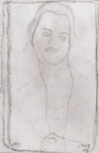 Копия картины "study for portrait of clara rilke-westhoff" художника "модерзон-беккер паула"