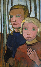 Картина "two girls in front of birch trees" художника "модерзон-беккер паула"