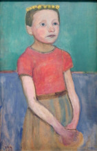 Репродукция картины "portrait of an approximately 12-year-old italian girl" художника "модерзон-беккер паула"