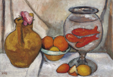 Репродукция картины "still life with fish bowl" художника "модерзон-беккер паула"