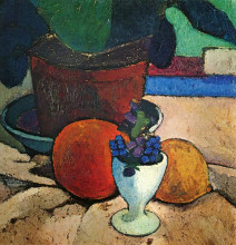 Копия картины "still life with plant, lemon and orange" художника "модерзон-беккер паула"