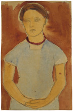 Копия картины "study for portrait of lee hoetger before flower base" художника "модерзон-беккер паула"