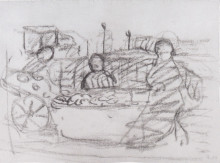 Картина "three women at a market stall" художника "модерзон-беккер паула"