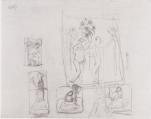 Копия картины "sketch with six figure compositions" художника "модерзон-беккер паула"