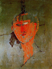 Копия картины "красная голова" художника "модильяни амедео"