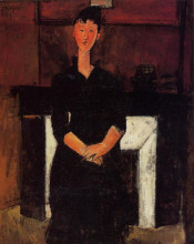 Репродукция картины "женщина, сидящая у камина" художника "модильяни амедео"