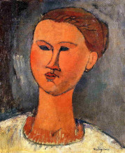 Копия картины "голова женщины" художника "модильяни амедео"