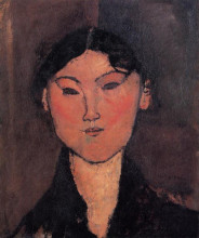 Репродукция картины "голова женщины (розалия)" художника "модильяни амедео"