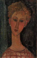 Копия картины "блондинка с серьгами" художника "модильяни амедео"