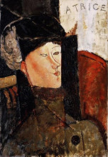 Репродукция картины "портрет беатрис хастингс" художника "модильяни амедео"