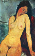 Копия картины "сидящая обнаженная" художника "модильяни амедео"