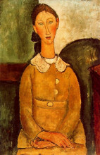 Репродукция картины "девушка в желтом платье" художника "модильяни амедео"