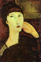 Репродукция картины "адриана (женщина с челкой)" художника "модильяни амедео"