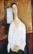Копия картины "мадам зборовская со сложенными руками" художника "модильяни амедео"