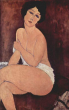 Копия картины "обнаженная, сидя на софе" художника "модильяни амедео"
