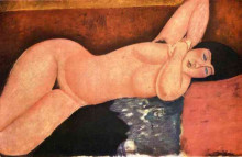 Репродукция картины "лежащая обнаженная" художника "модильяни амедео"