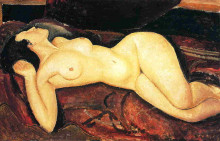 Репродукция картины "лежащая обнаженная" художника "модильяни амедео"