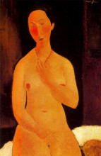 Картина "сидящая обнаженная с ожерельем" художника "модильяни амедео"