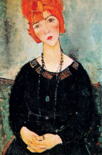 Репродукция картины "женщина с ожерельем" художника "модильяни амедео"