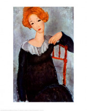 Репродукция картины "рыжеволосая женщина" художника "модильяни амедео"