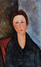 Копия картины "бюст молодой женщины (мадемуазель марта)" художника "модильяни амедео"