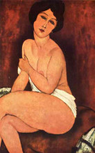 Картина "большая сидящая обнаженная" художника "модильяни амедео"