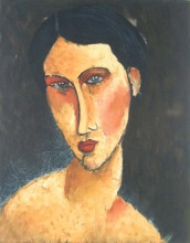 Картина "молодая девушка с голубыми глазами" художника "модильяни амедео"