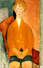 Репродукция картины "мальчик в шортах" художника "модильяни амедео"