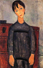 Репродукция картины "девочка в черном фартуке" художника "модильяни амедео"