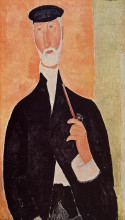 Копия картины "мужчина с трубкой (нотариус из ниццы)" художника "модильяни амедео"