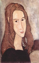 Репродукция картины "портрет жанны эбютерн" художника "модильяни амедео"