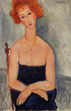 Копия картины "рыжеволосая женщина " художника "модильяни амедео"