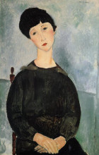 Репродукция картины "сидящая молодая женщина" художника "модильяни амедео"