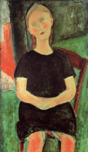 Копия картины "сидящая молодая женщина" художника "модильяни амедео"