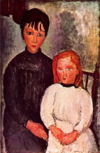 Картина "две девочки" художника "модильяни амедео"