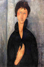 Репродукция картины "женщина с голубыми глазами" художника "модильяни амедео"