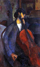 Репродукция картины "виолончелист" художника "модильяни амедео"